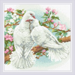 Набор "РИОЛИС" мозаичная картина арт.АМ0058 Белые голуби 30х30 см