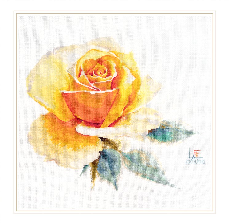 Набор для вышивания АЛИСА арт.2-52 Акварельные розы. Желтая элегантная 26х24см