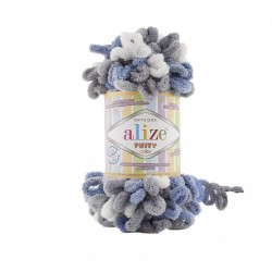 Пряжа для вязания Ализе Puffy color (100% микрополиэстер) 5х100г/9м цв.6075