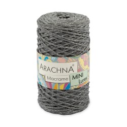 Пряжа ARACHNA Macrame Mini Lurex (75% хлопок, 15% полиэстер, 10% люрекс) 4х250г/200м цв.17 серый-серебро