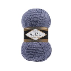 Пряжа для вязания Ализе LanaGold (49% шерсть, 51% акрил) 5х100г/240м цв.203 джинс меланж