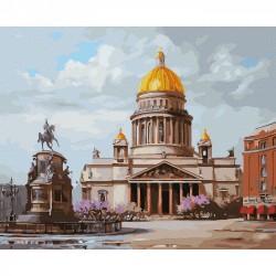Картина по номерам с цветной схемой на холсте Molly арт.KK0735 Санкт-Петербург. Исаакиевская площадь 40х50 см