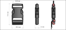 Фастекс 30мм FH30 цв.черный нагрузка 80 кг уп.100 шт