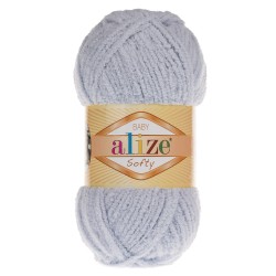 Пряжа для вязания Ализе Softy (100% микрополиэстер) 5х50г/115м цв.416 серый