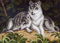 Рисунок на канве МАТРЕНИН ПОСАД арт.37х49 - 0614 Волчья пара