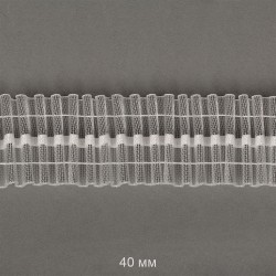 Лента шторная 40мм IDEAL сборка: универсальная арт.401-0 цв. прозрачный уп.20м