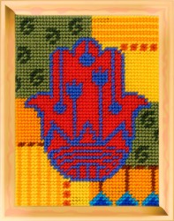 Набор для вышивания с пряжей BAMBINI арт.X2277 Хамса (рука Фатимы) 15х20см