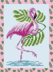 Кристальная мозаика ФРЕЯ арт.ALVS-019 Фламинго (мини-картинка) 14х19,5 см