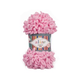 Пряжа для вязания Ализе Puffy Fine (100% микрополиэстер) 5х100г/14м цв.039 розовый упак (1 упак)