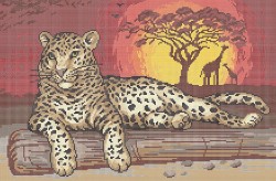 Рисунок на ткани АНГЕЛIКА арт. A573 Леопард 32х48 см