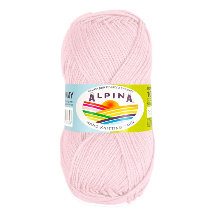 Пряжа ALPINA TOMMY (100% микнес) 10х50г/138м цв.011 бл. розовый