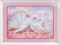 Рисунок на ткани (Бисер) КОНЁК арт. 1279 Любовь и голуби 29х39 см
