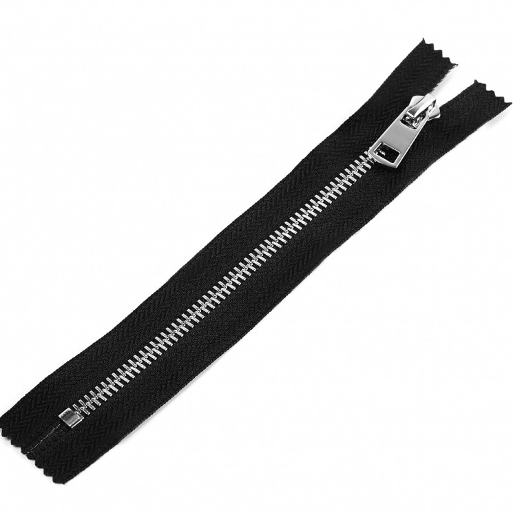 Молния MaxZipper мет. Титан №5 никель 18см н/р цв.цв.F322 черный уп.10 шт