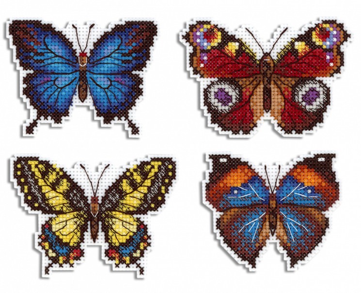Набор для вышивания ЖАР-ПТИЦА арт.Р-485 Яркие бабочки 6х9 см