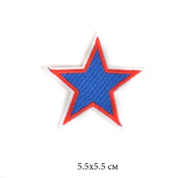 Термоаппликации арт.TBY-2126 Звезда синяя 5,5х5,5см 10 шт