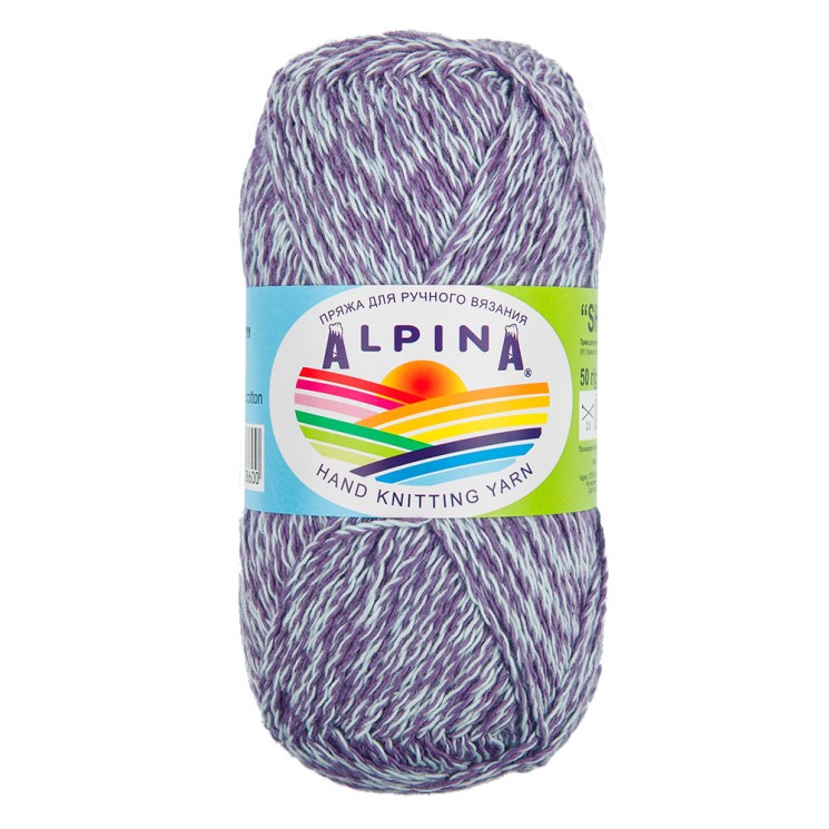 Пряжа ALPINA SHEBBY (100% хлопок) 10х50г/150м цв.01 голубой-синий