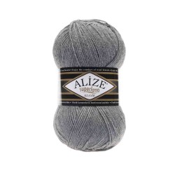 Пряжа для вязания Ализе Superlana klasik (25% шерсть, 75% акрил) 5х100г/280м цв.021 серый меланж