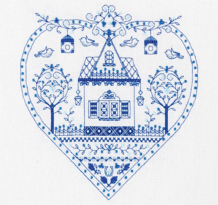 Набор для вышивания PANNA арт. SO-1402 Синее сердечко 22х23 см