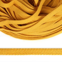 Шнур плоский х/б 12мм турецкое плетение цв.007 апельсин уп.50 м