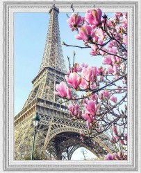 Картина 3D мозаика с нанесенной рамкой Molly арт.KM0644 Весна в Париже 40х50 см