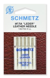 Иглы для кожи Schmetz 130/705H LL № 80, уп.5 игл