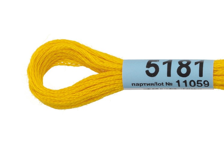 Нитки для вышивания "Gamma" мулине (3173-6115) 100% хлопок 24 x 8 м цв.5181 насыщенный желтый