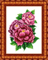 Рисунок на ткани КАРОЛИНКА арт. КБЦ-3038 Розовые пионы 29х37 см