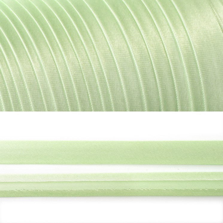 Косая бейка TBY атласная шир.15мм цв.F246 (6435) пастельно-зеленый уп.132 м