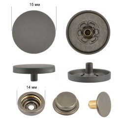 Кнопка установочная TBY.K-15.501 15 мм цв. черный никель матовый уп.100шт