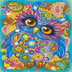Картина мозаикой Molly арт.KM1001 Сказочная сова (36 цветов) 30х30 см