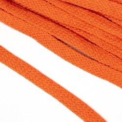 Шнур плоский х/б 12мм турецкое плетение цв.008 оранжевый уп.50 м