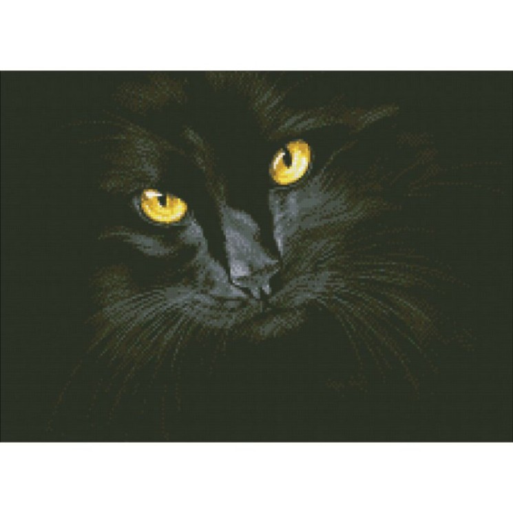 Набор "Паутинка" для изготовления картины со стразами арт.М301 Черная кошка 38х52см