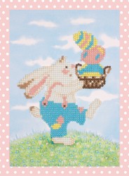 Кристальная мозаика ФРЕЯ арт.ALVS-033 Пасхальный кролик (мини-картинка) 14х19,5 см