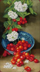 Рисунок на ткани КОНЁК арт. 1478 Натюрморт с черешней 25х45 см