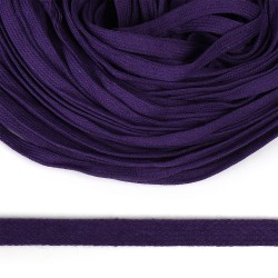 Шнур плоский х/б 08мм классическое плетение цв.134 фиолетовый уп.50 м