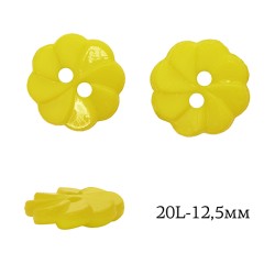 Пуговицы пластик Цветок TBY.P-3020 цв.15 желтый 20L-12,5мм, на 2 прокола, 50 шт