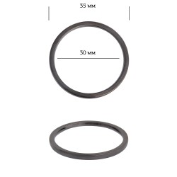 Кольцо металл TBY-3C13550.3 35мм (внутр. 30мм) цв. черный никель уп. 10шт