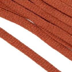 Шнур плоский х/б 12мм турецкое плетение цв.009 морковь уп.50 м