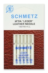 Иглы для кожи Schmetz 130/705H LL №№ 80(2),90(2),100, уп.5 игл