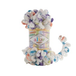 Пряжа для вязания Ализе Puffy color (100% микрополиэстер) 5х100г/9м цв.7539