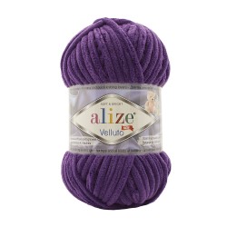 Пряжа для вязания Ализе Velluto (100% микрополиэстер) 5х100г/68м цв.044 т.фиолетовый