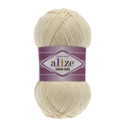 Пряжа для вязания Ализе Cotton gold (55% хлопок, 45% акрил) 5х100г/330м цв.001 молочный