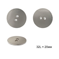Пуговицы металлические С-ME345 цв.серебро 32L-20мм, 2 прокола, 12шт