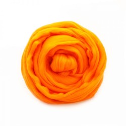 Шерсть для валяния ТРО "Гребенная лента" (тонкая мериносовая шерсть) 100г цв.2410 апельсин