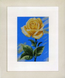 Набор для вышивания LANARTE арт.PN-0008115 Yellow Rose on Blue 20х28 см
