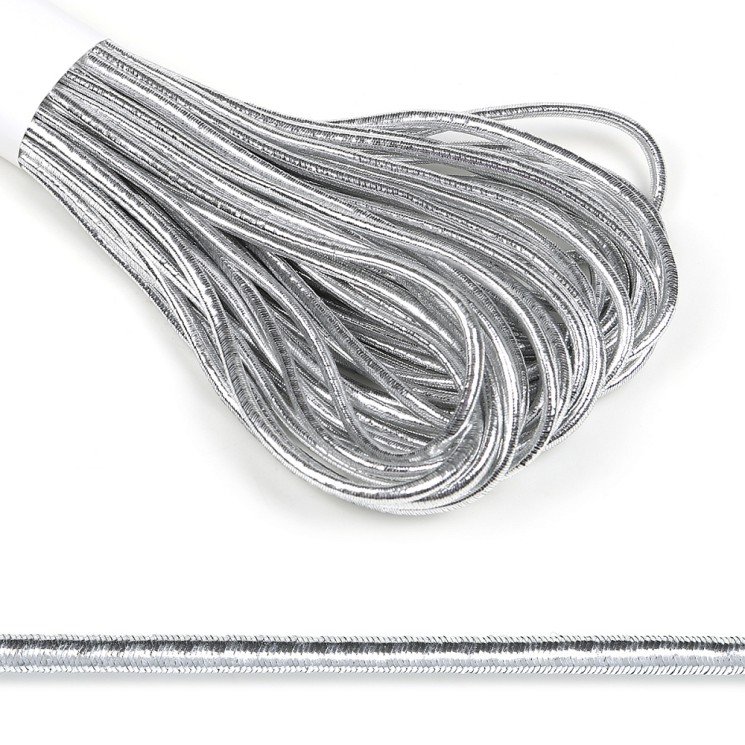 Резинка TBY шляпная (шнур круглый) цв.серебро 3/0мм рул.10м