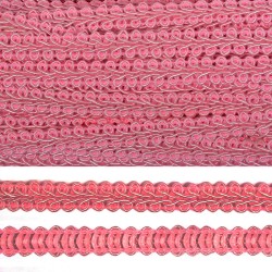 Тесьма TBY Шанель плетеная шир.8мм 0384-0016 цв.190 малиновый уп.18,28м