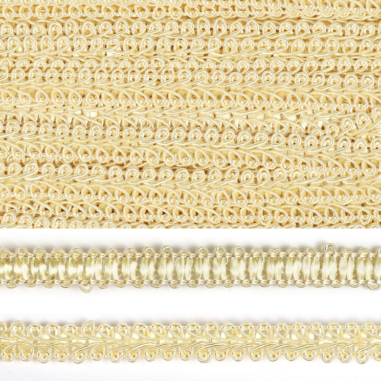 Тесьма TBY Шанель плетеная шир.12мм 0384-0016 цв.F276 бежевый уп.18,28м