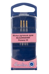 Иглы для вышивания с закруглённым кончиком в пластиковом контейнере №26 уп.6шт
