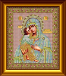 Набор для вышивания бисером GALLA COLLECTION арт.И 027 Икона Божией Матери Псково-печерская 26x31 см